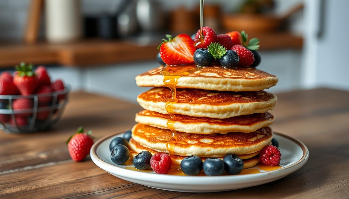 Almond Flour Pancakes with Berries