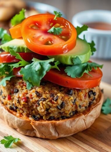 Baked Sweet Potato & Quinoa Burger