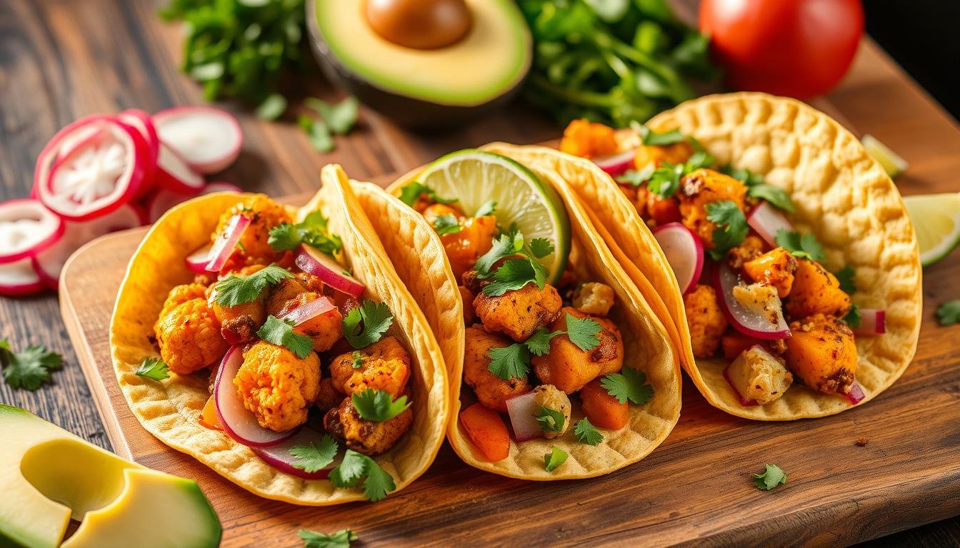 Cauliflower & Sweet Potato Tacos