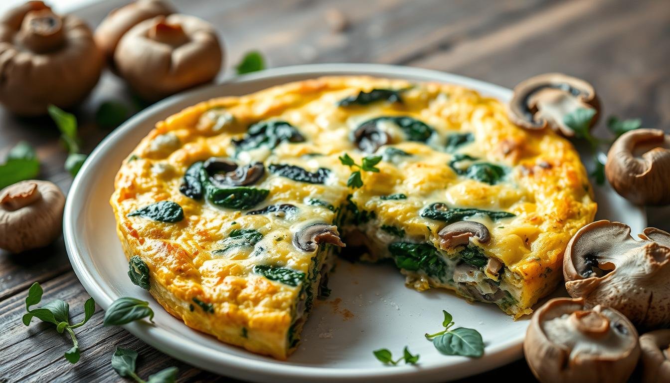 Creamy Mushroom & Spinach Frittata