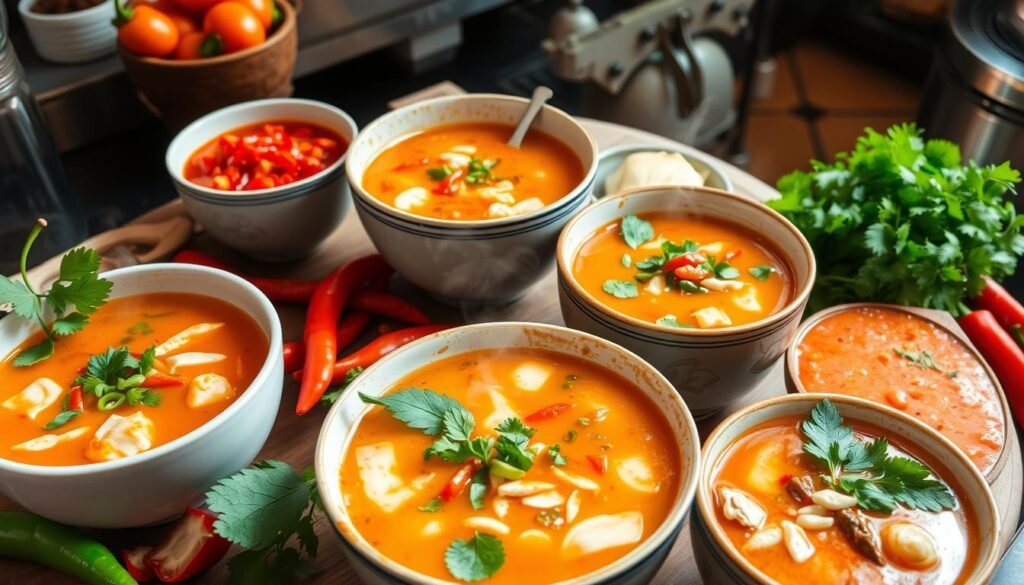 Customize soup with spice adjustments for mild to spicy flavors