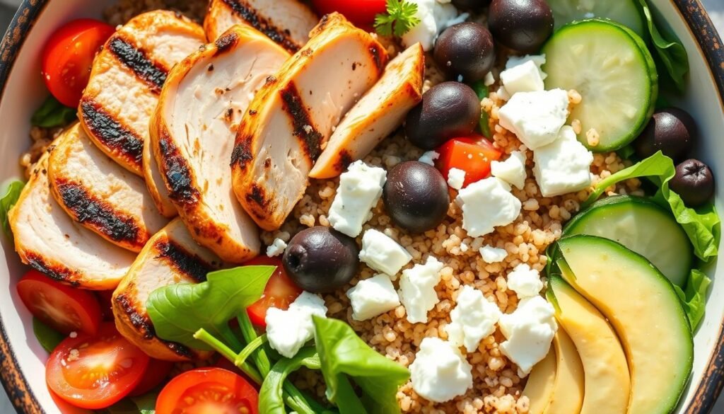 Customizing Greek Chicken Bowl with dietary substitutions