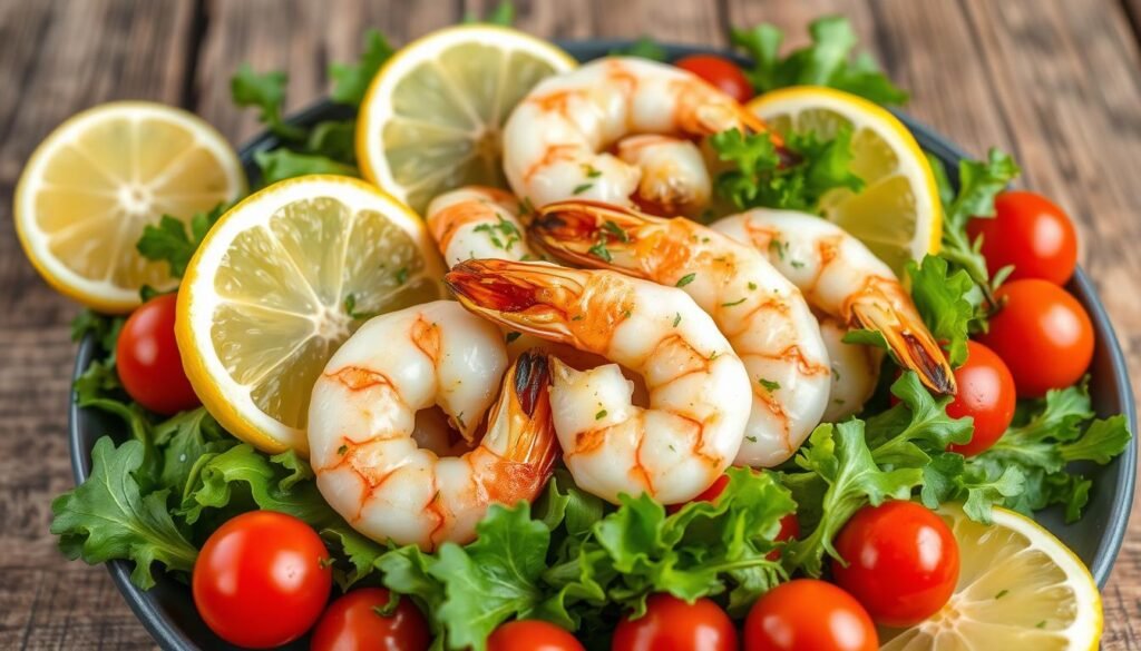 Fresh Ingredients in Low-Fat Lemon Herb Shrimp Salad