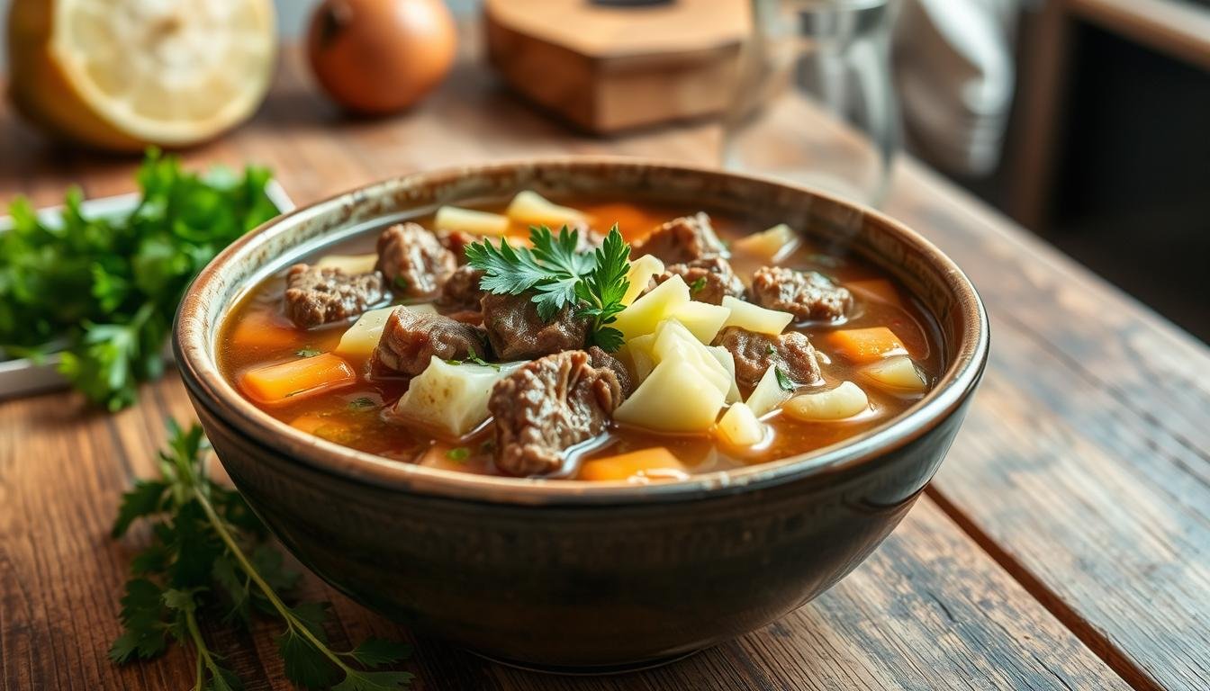 Keto-Friendly Beef & Cabbage Soup