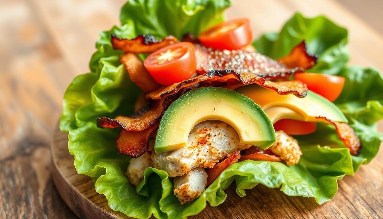 Keto-Friendly Chicken Club Lettuce Wrap