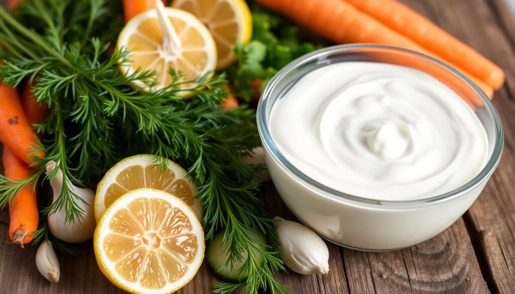 Key ingredients for Greek yogurt ranch dressing
