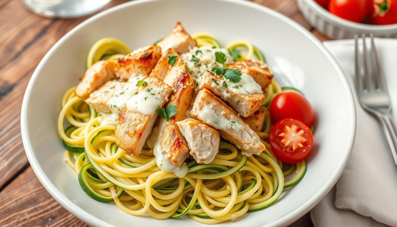 Low-Carb Chicken Alfredo Zoodles