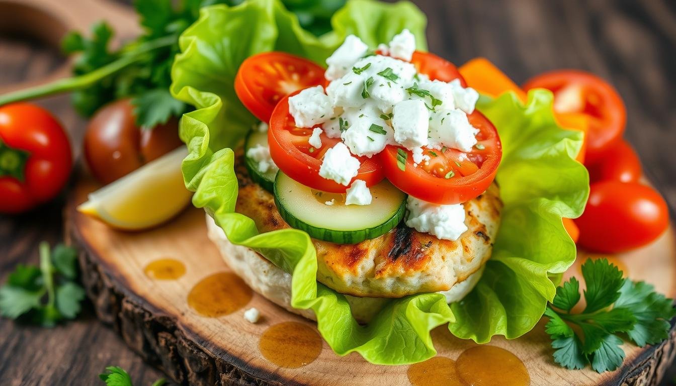Low-Carb Greek Chicken Burger