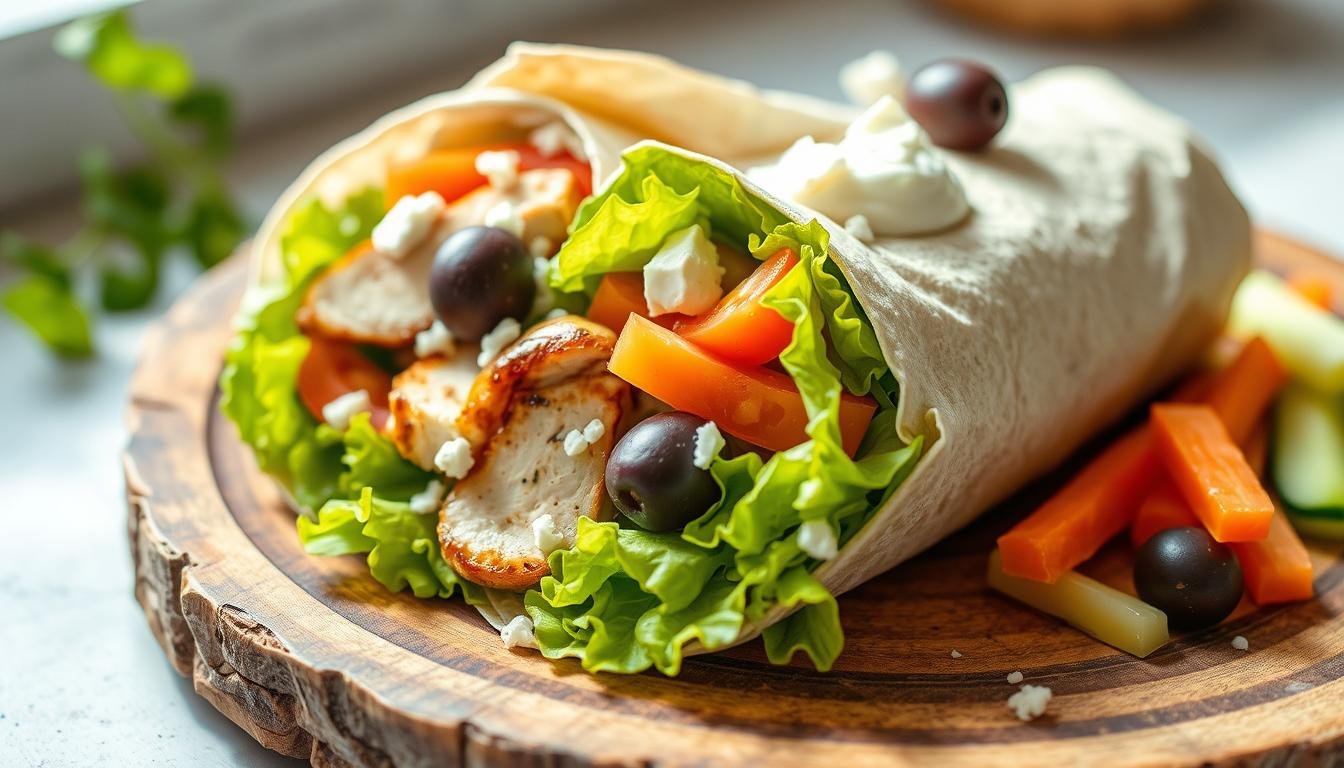 Low-Carb Greek Chicken Wrap