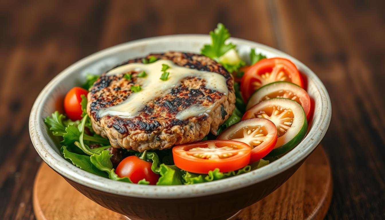 Low-Carb Mushroom & Swiss Burger Bowl