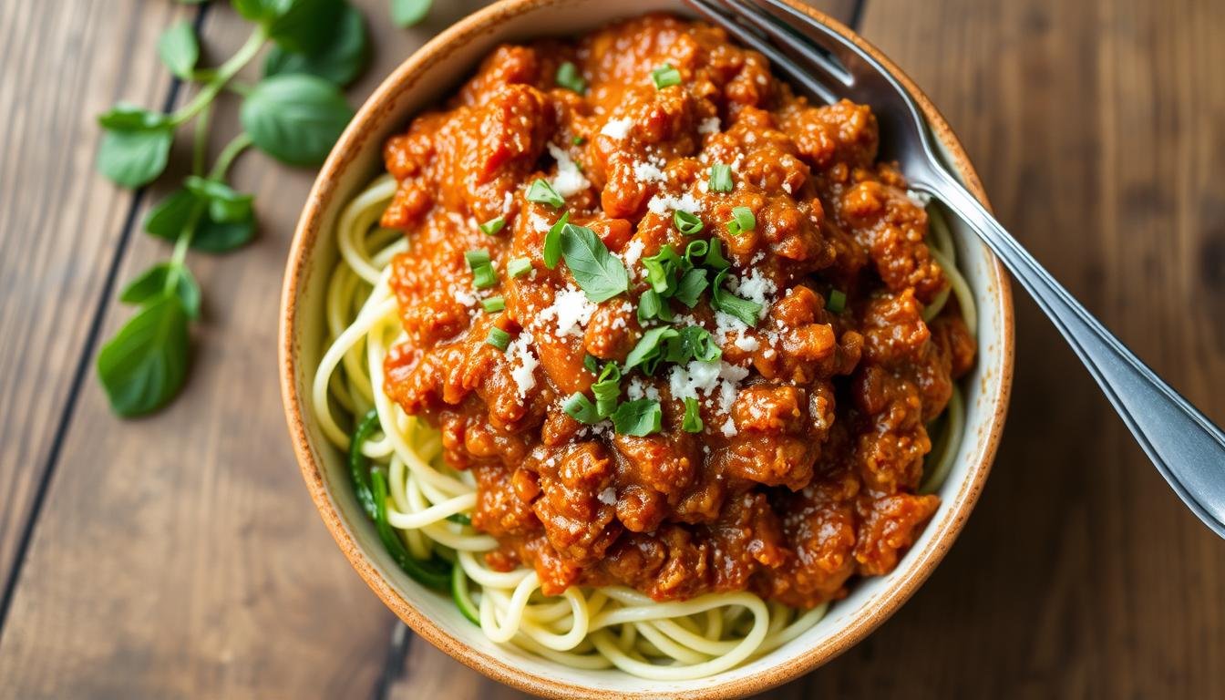 Low-Carb Turkey Bolognese with Zucchini Noodles