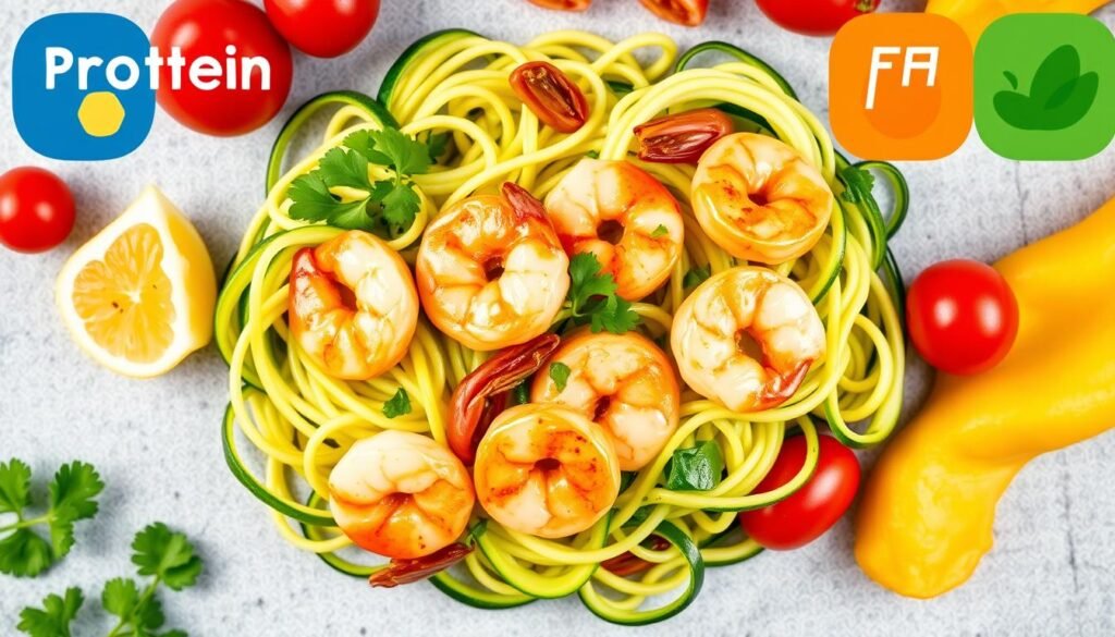Macronutrient Information of One-Pan Garlic Butter Shrimp & Zoodles