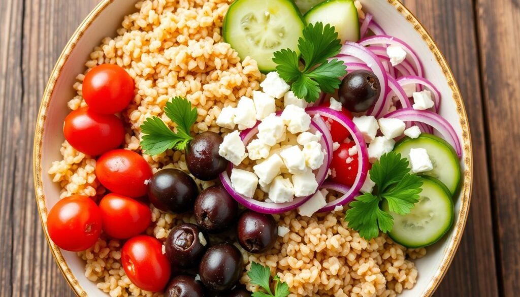 Mediterranean quinoa ingredients