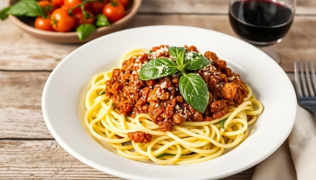 Serving suggestions for low-carb turkey Bolognese