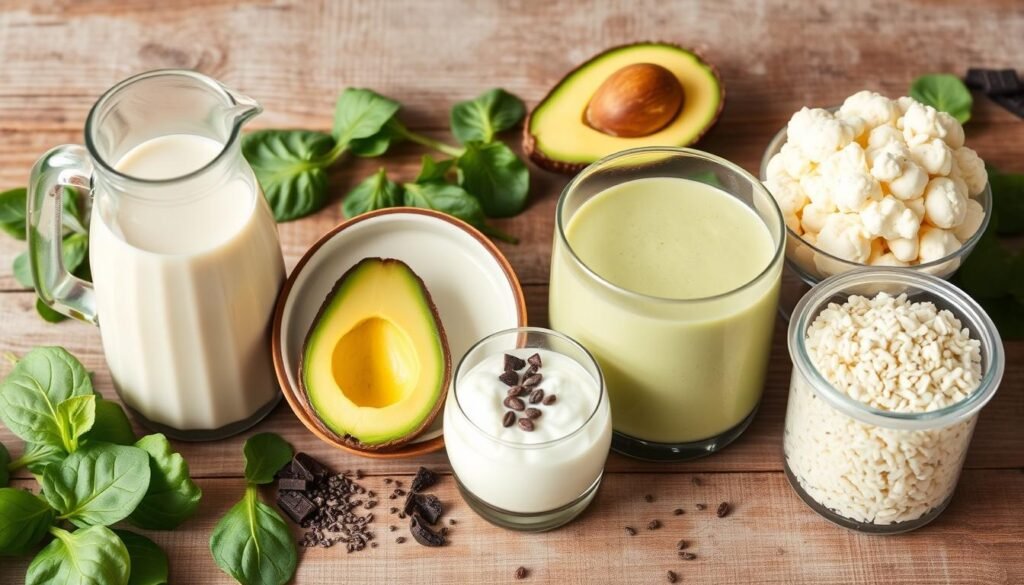 Smoothie base options for low-carb shake
