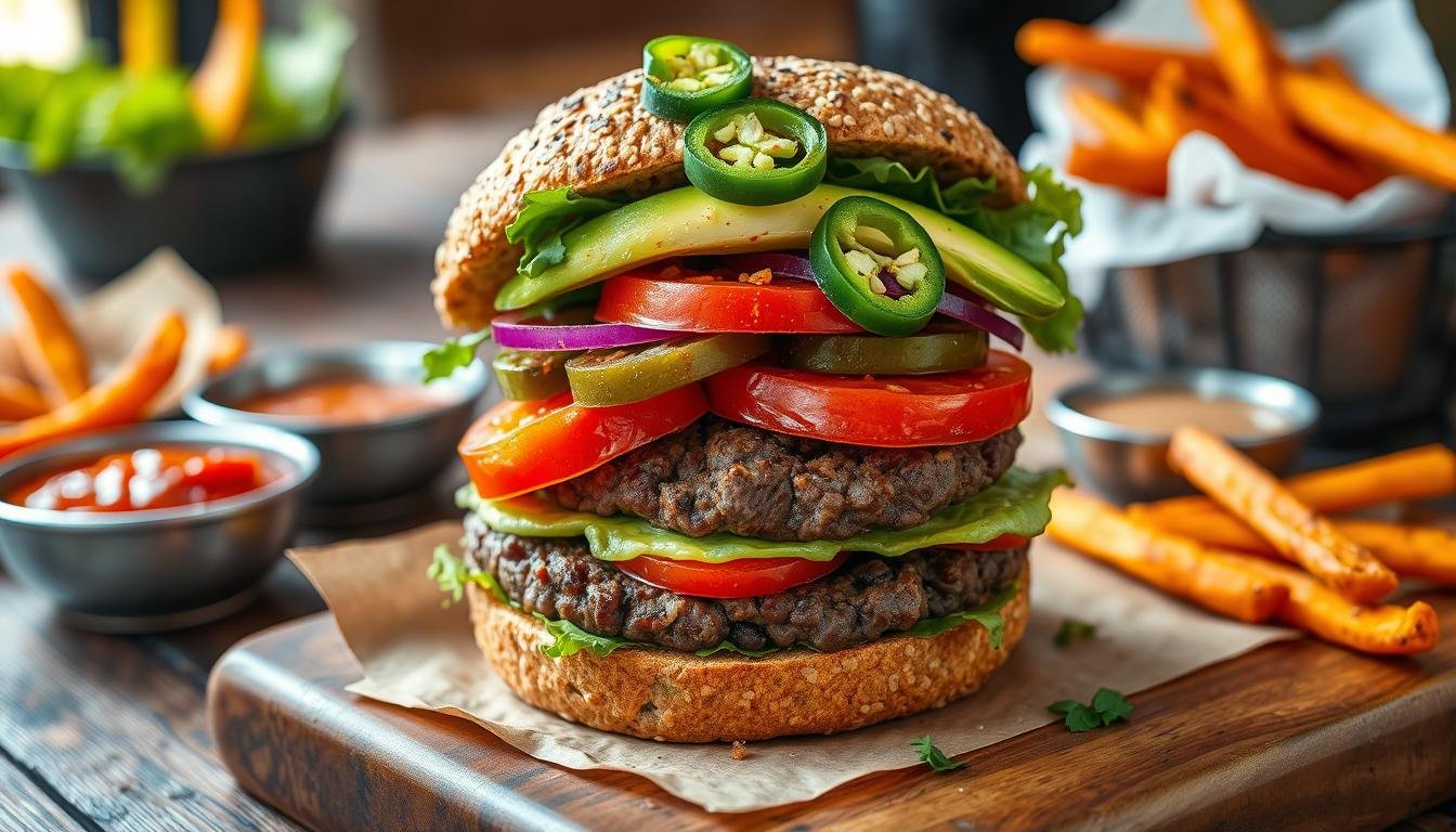 Spicy Black Bean Veggie Burger