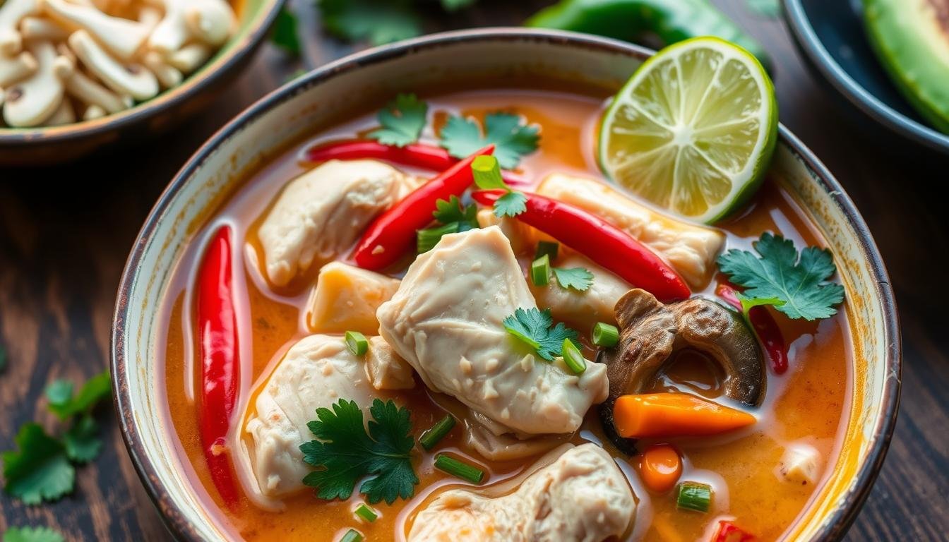 Spicy Thai Coconut Chicken Soup