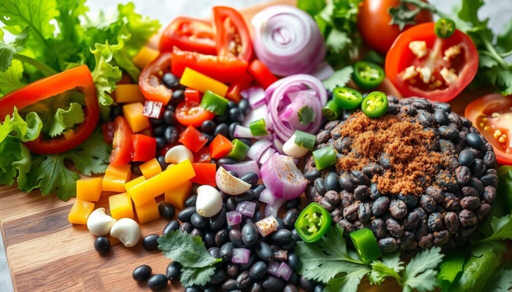 Spicy black bean veggie burger ingredients