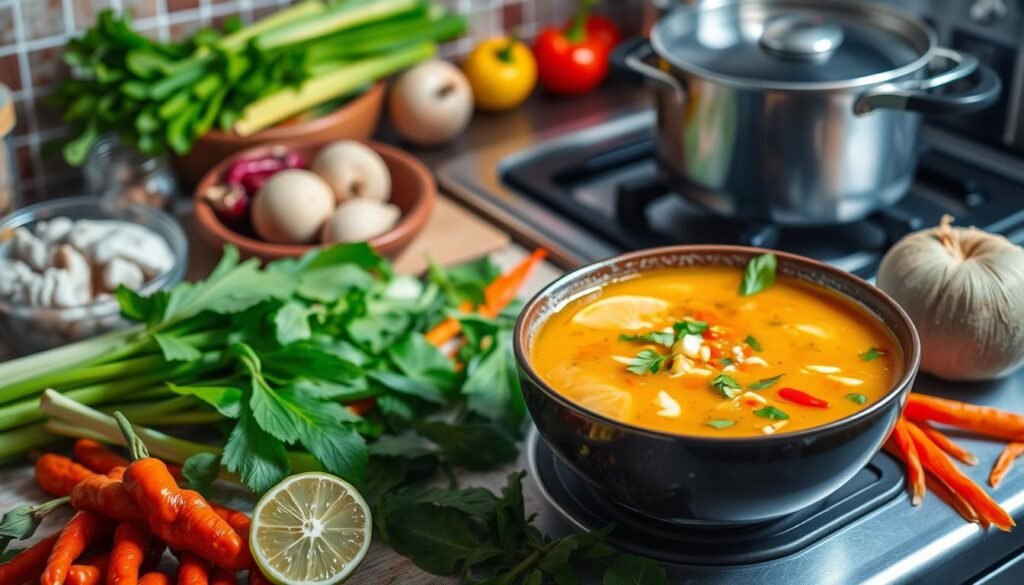 Thai soup preparation