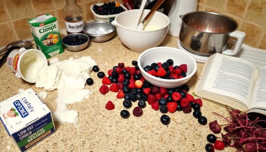 cooking mistakes in low-fat cottage cheese and berries