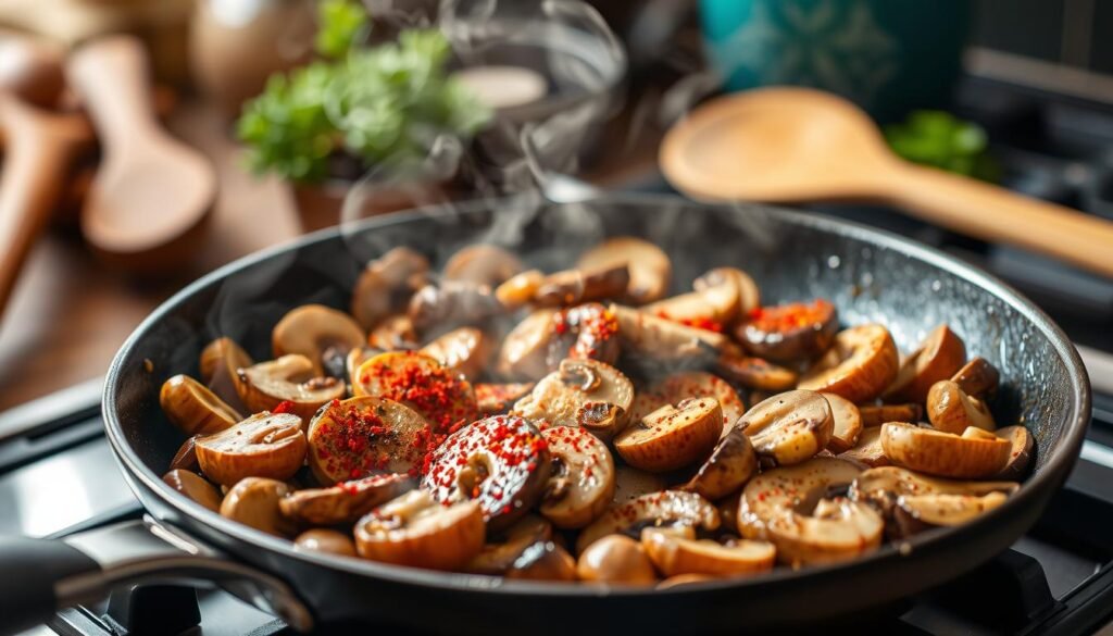 cooking mushrooms