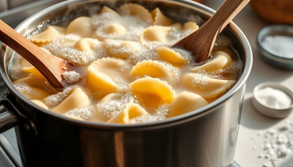 cooking pasta shells