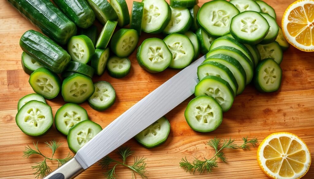 cucumber preparation for making bites