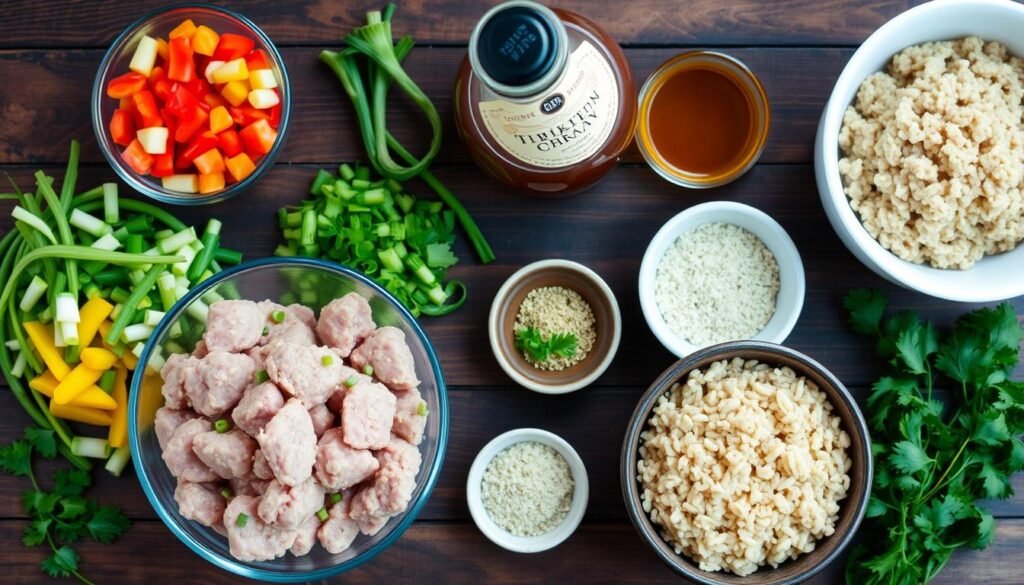 ingredients for BBQ Turkey Meatball Bowl