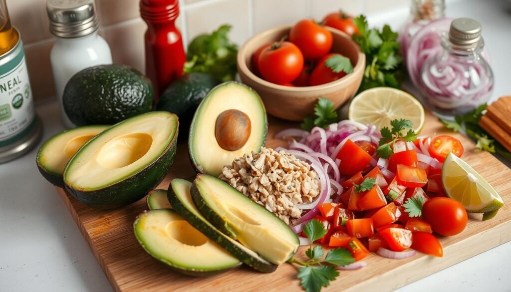 ingredients for avocado salad