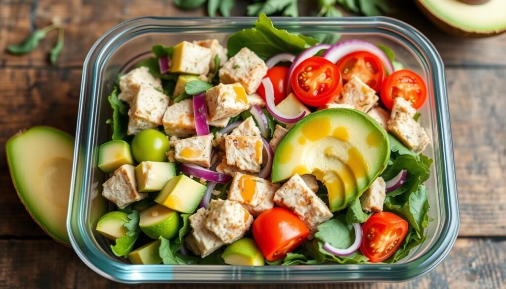 meal prep avocado salad