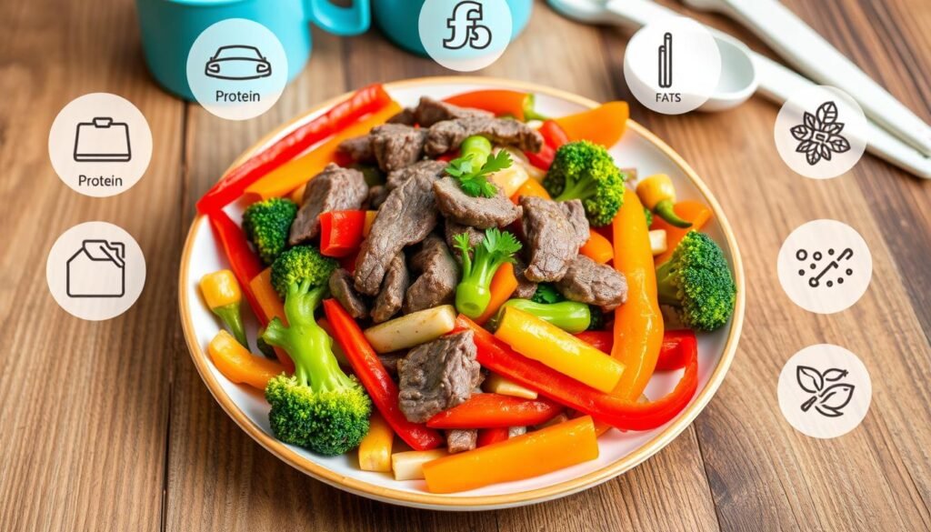 nutritional information of Beef Veggie Stir-Fry
