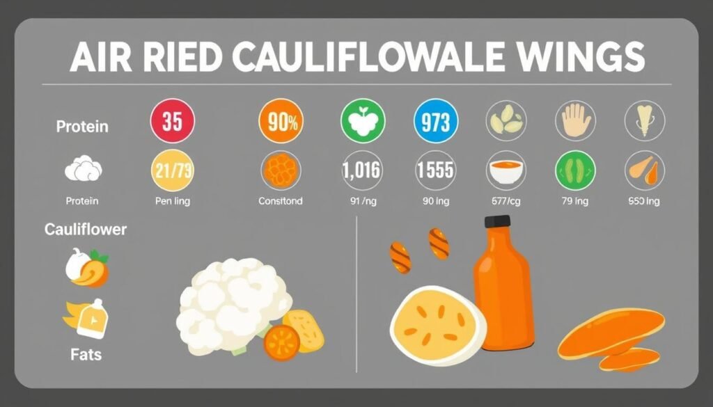 nutritional information of air-fried cauliflower buffalo wings