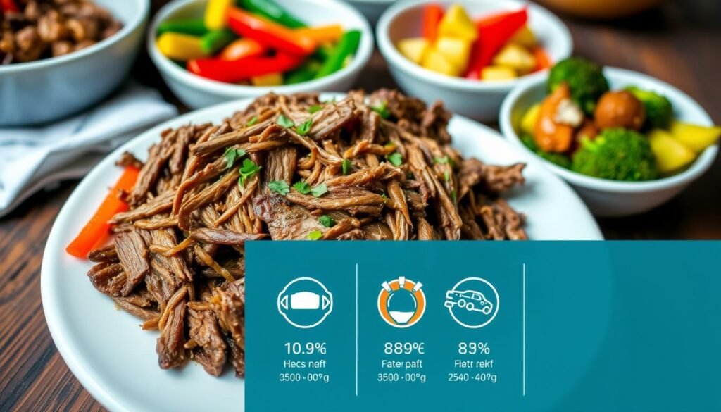 nutritional value of slow-cooker shredded beef