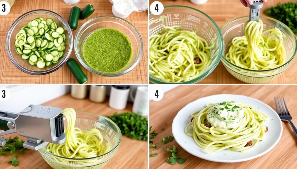 step-by-step zoodles preparation