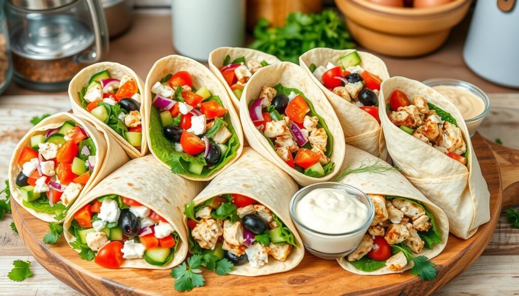 variations of Greek Chicken Salad Wrap