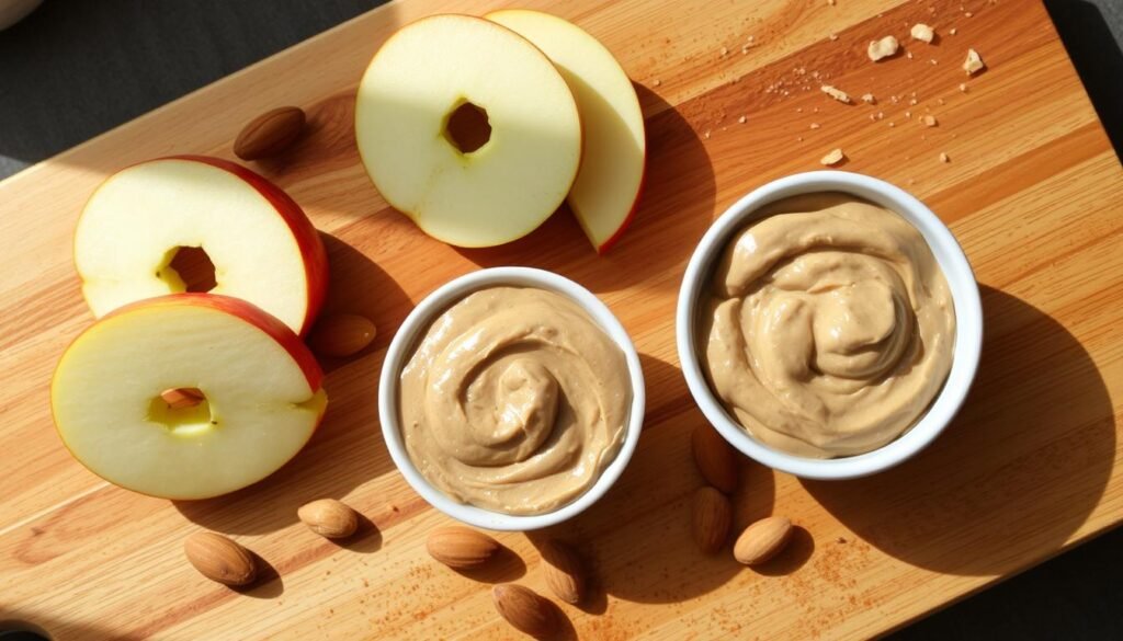 Apple slices with almond butter recipe