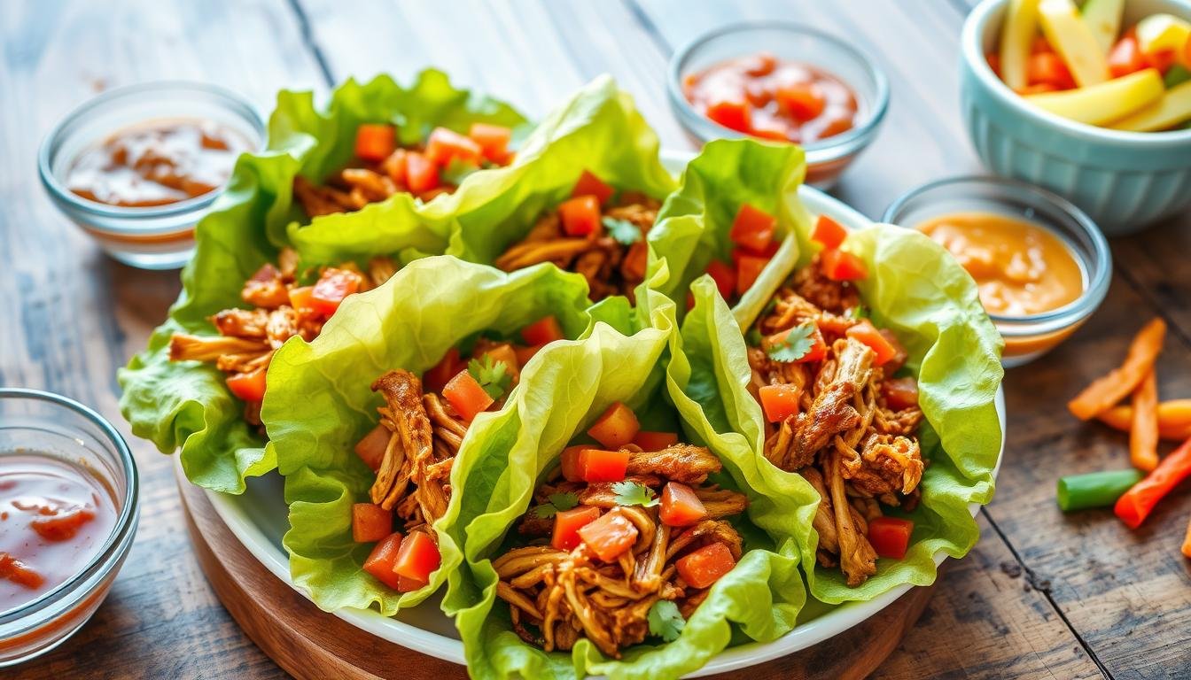 BBQ Pulled Chicken Lettuce Wraps