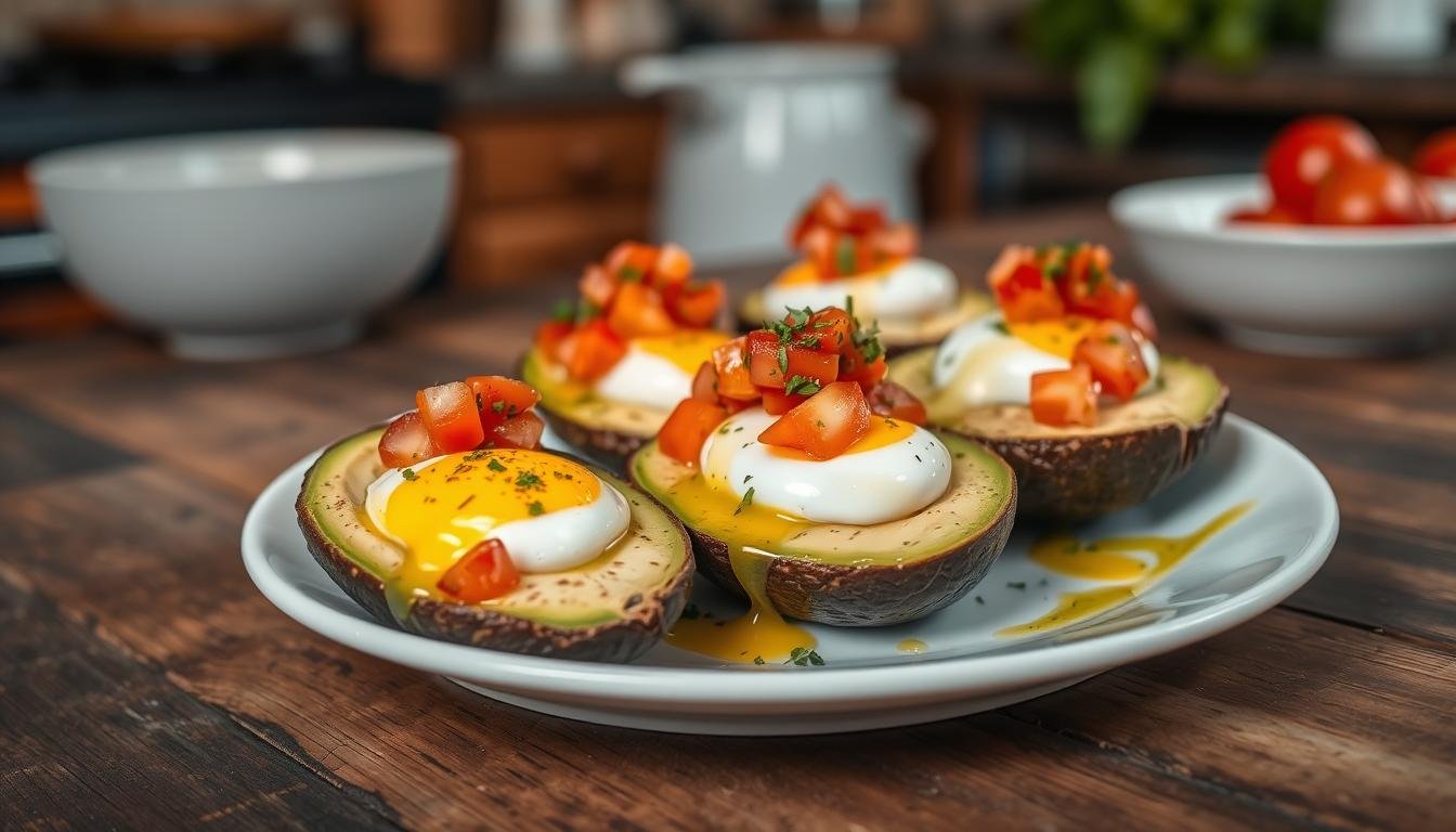 Baked Avocado Eggs with Salsa