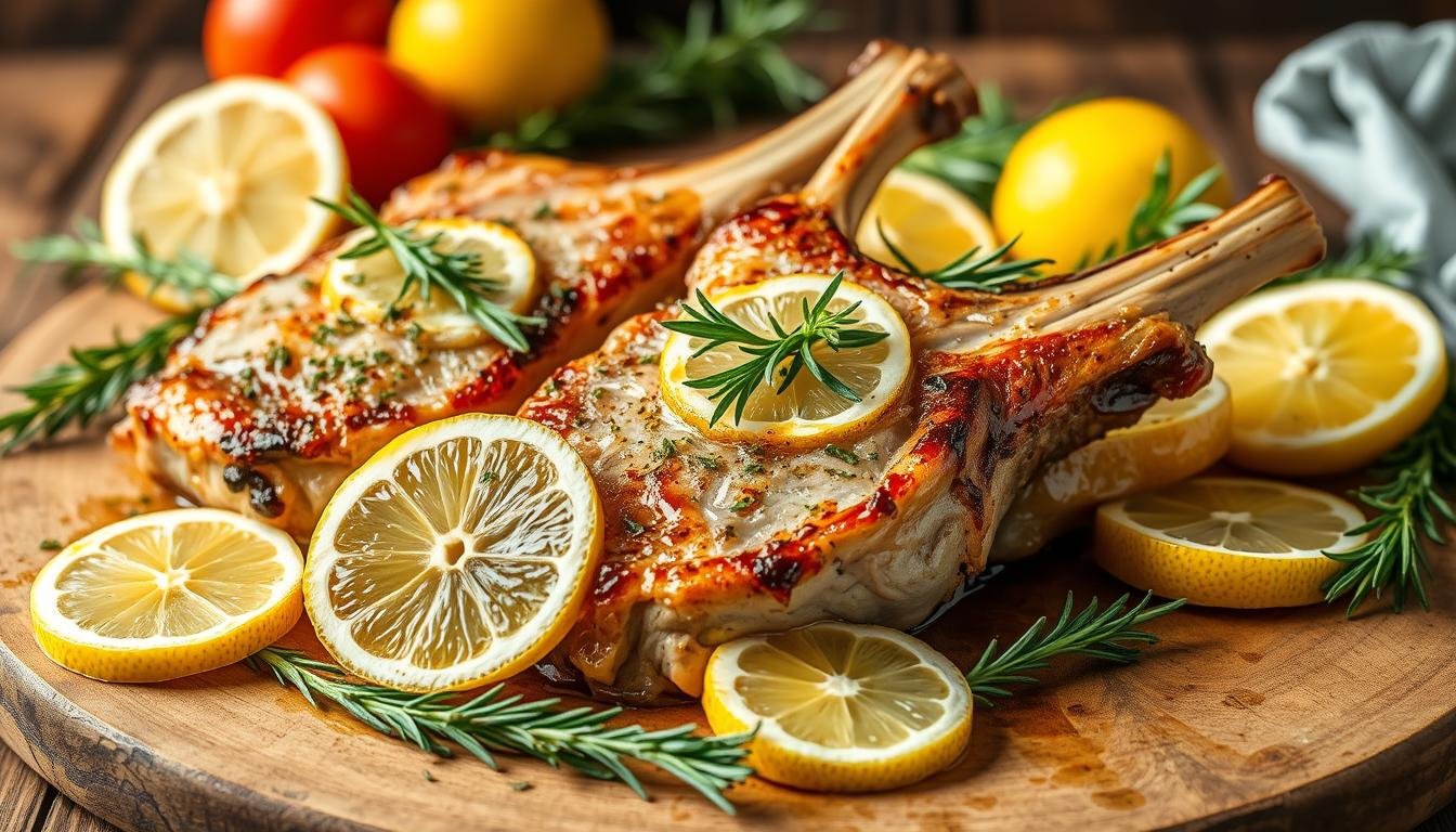 Baked Lemon Rosemary Pork Chops