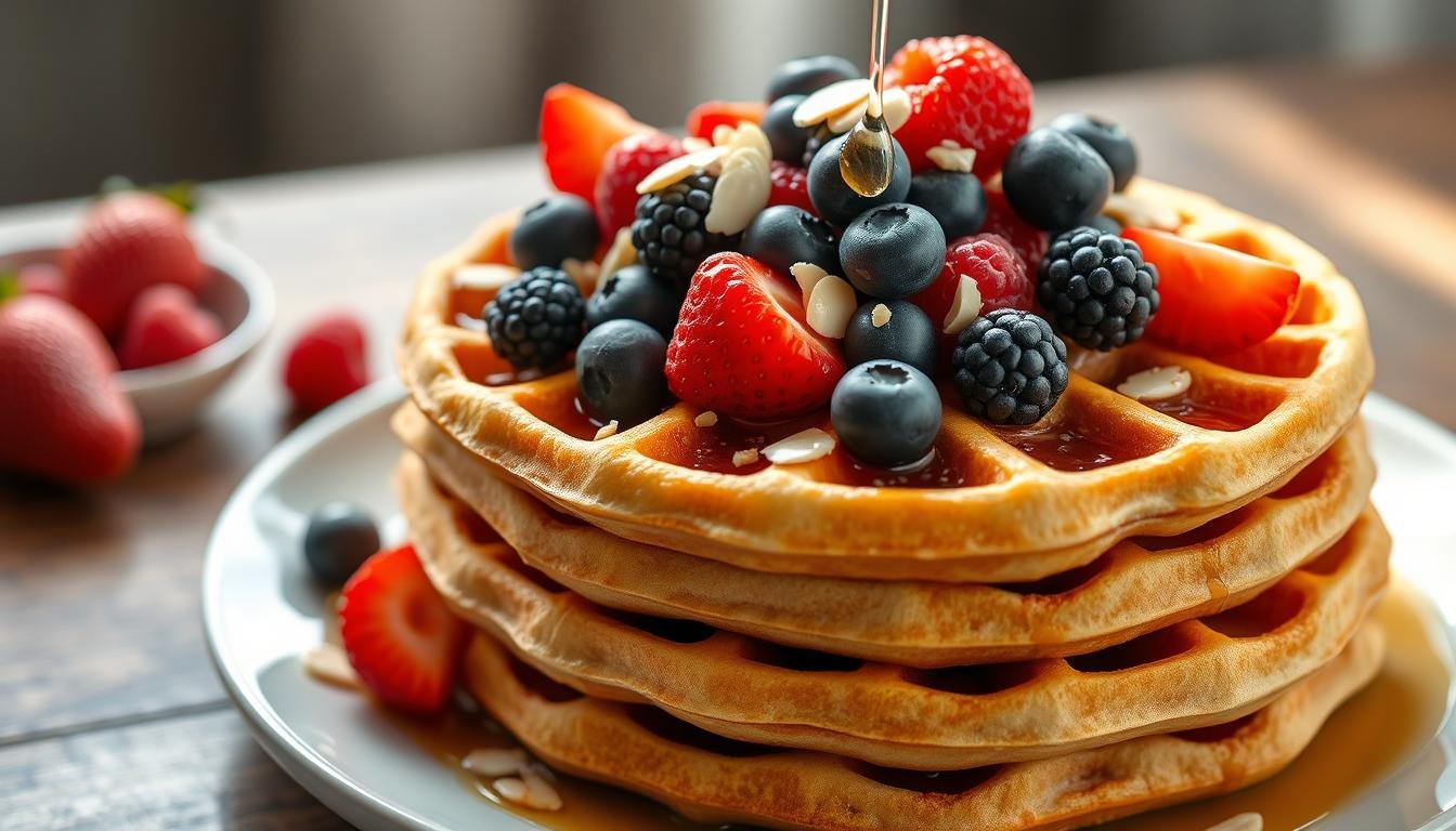 Berry & Almond Protein Waffles