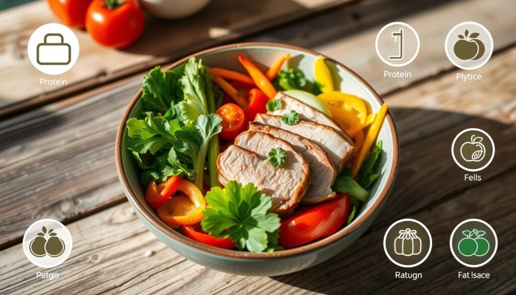 Caloric Information of Low-Fat Pork & Veggie Bowl