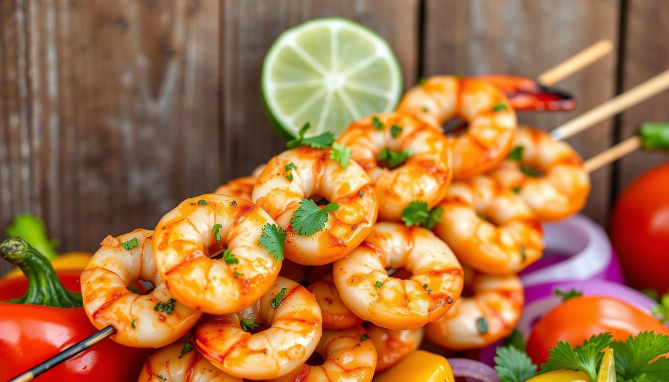 Garlic Lime Shrimp Skewers