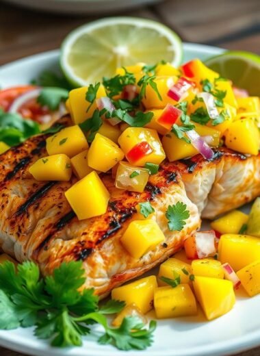 Grilled Salmon with Mango Salsa