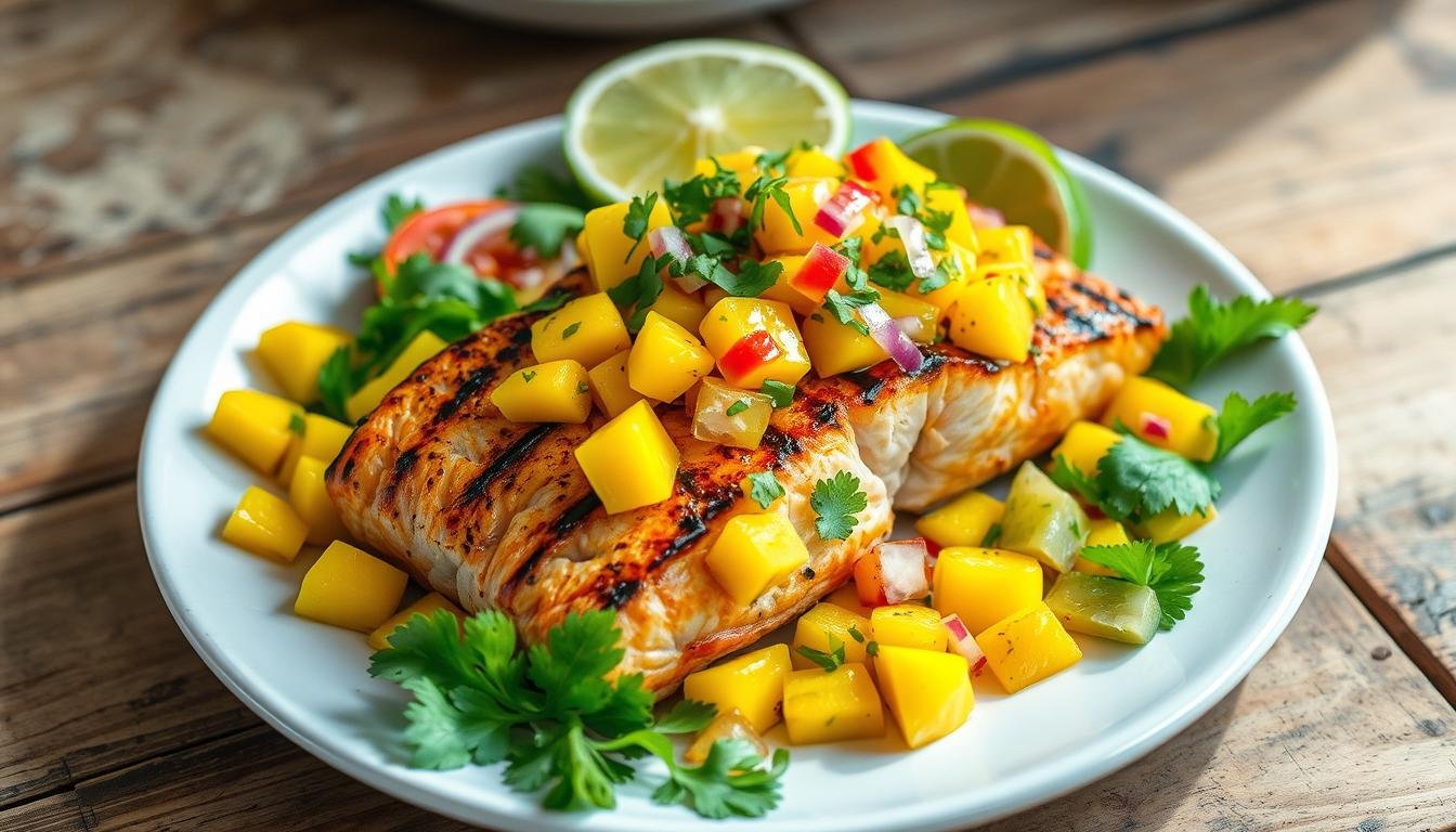 Grilled Salmon with Mango Salsa