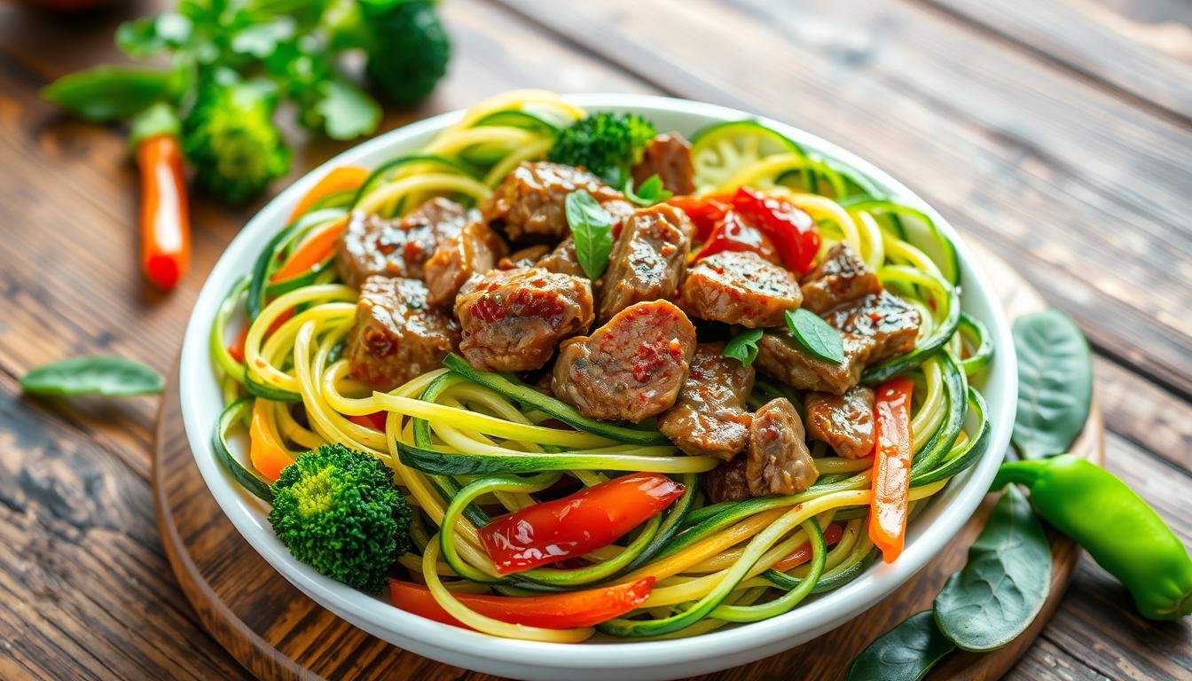 Healthy Beef & Zoodle Stir-Fry