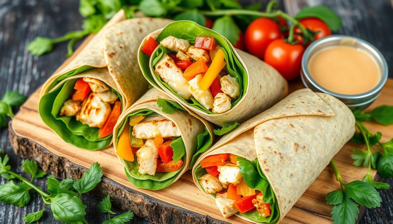 Healthy Chicken & Spinach Wraps