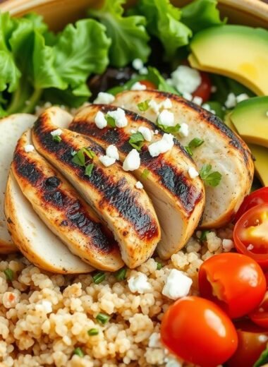 High-Protein Avocado Chicken Bowl