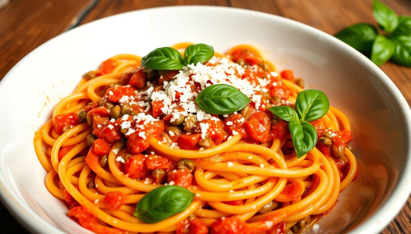 High-Protein Lentil Pasta with Marinara