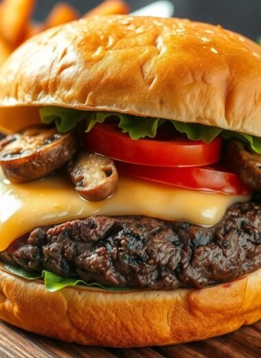 High-Protein Mushroom Beef Burger