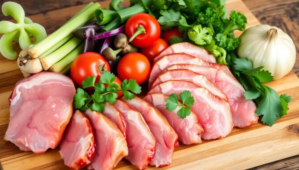 Lean Cuts of Pork with Fresh Vegetables